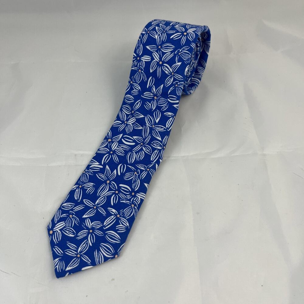 Vineyard Vines Tie Handpicked by Shep & Ian Blue White Blue‎ Cotton TENNIS